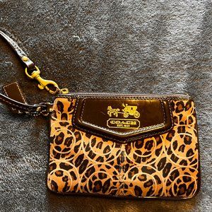 Coach Leopard Print Wristlet - Like New